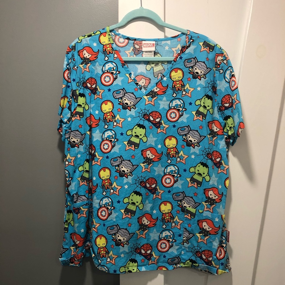 Baby Avengers Scrub Top